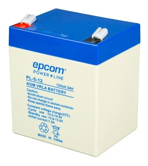 Batería de Respaldo / UL / 12V @ 5 Ah / Tecnología AGM-VRLA / Uso en: Alarmas de intrusión / Incendio / Control de acceso / CCTV / Aplicaciones multipropósito / Terminals tipo F1. - SILYMX
