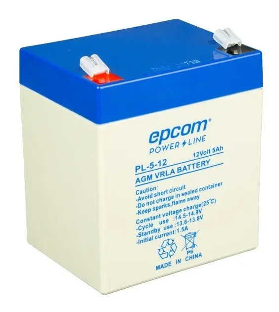Batería de Respaldo / UL / 12V @ 5 Ah / Tecnología AGM-VRLA / Uso en: Alarmas de intrusión / Incendio / Control de acceso / CCTV / Aplicaciones multipropósito / Terminals tipo F1. - SILYMX