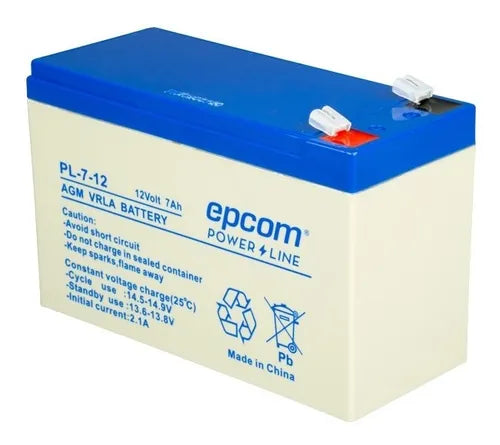 Batería Epcom Agm 12 Vcd 7 Ah Vrla Tamaño Estandar (151 X 101 X 65 Mm)