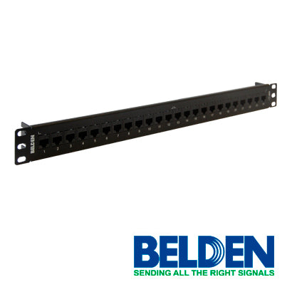 Patch Panel Belden Cat6 Cat6+ 24 Puertos 1U Precargado Negro AX103253