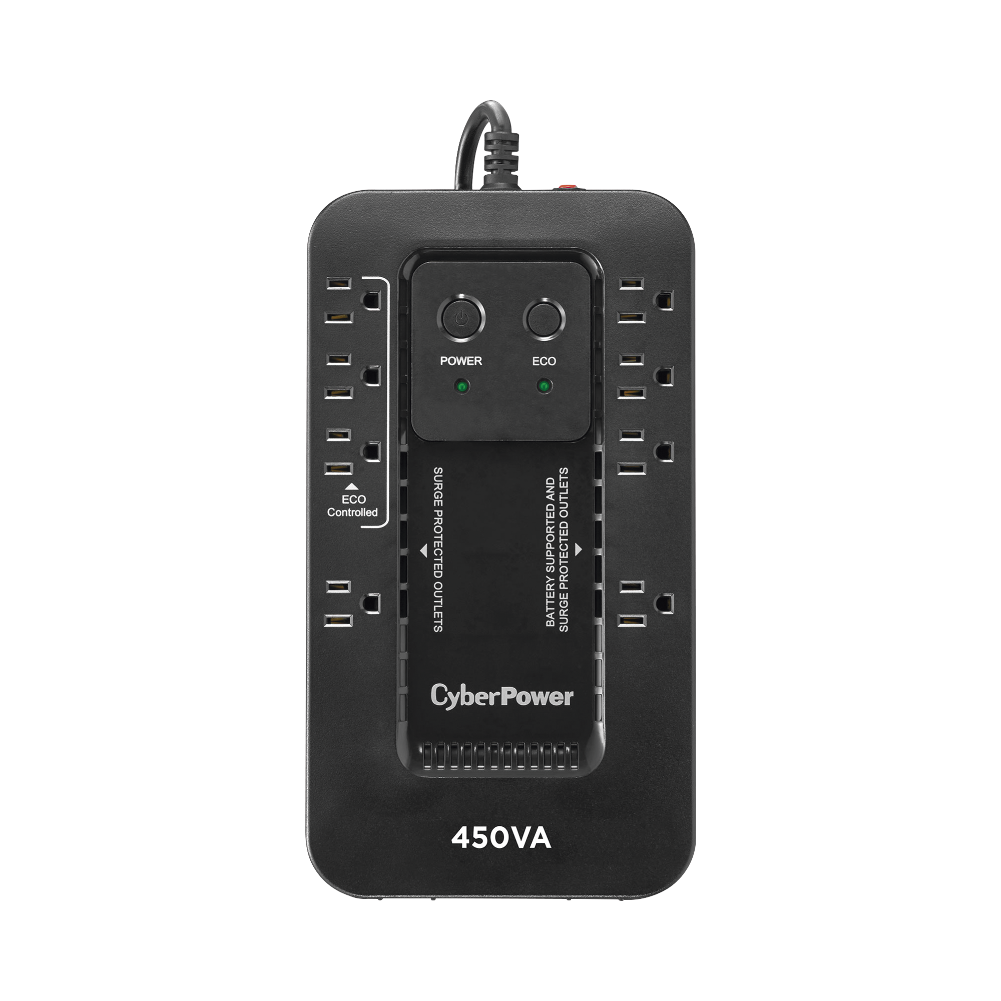 UPS de 450 VA/260 W Topología Standby con Modo Ahorrador ECO Entrada 120 Vca NEMA 5-15P Con 8 Tomas NEMA 5-15R - SILYMX