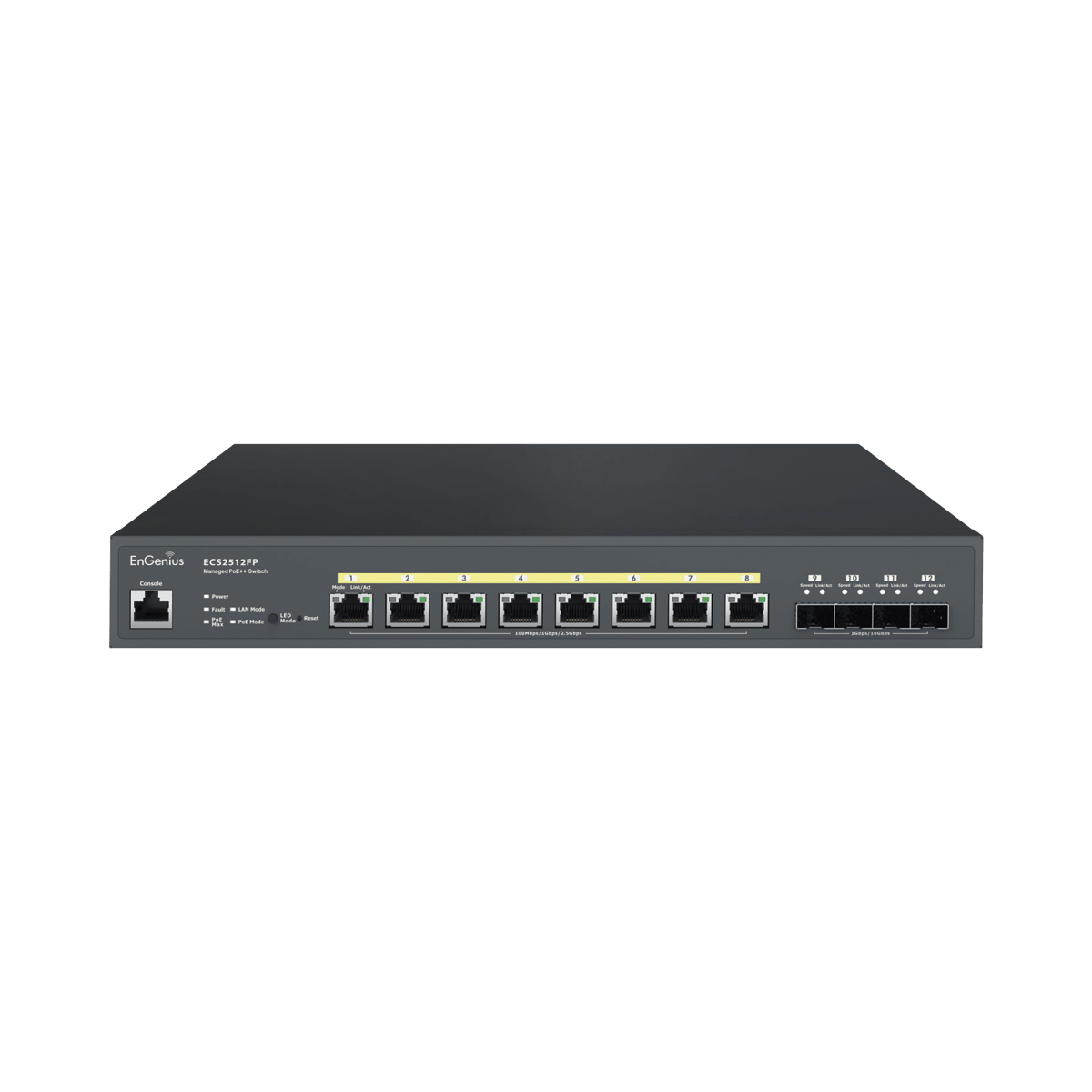Switch PoE ++ Administrable en Nube Capa 2 de 8 puertos PoE de 2.5 Gbps, Hasta 240 W, 4 puertos de SFP - SILYMX