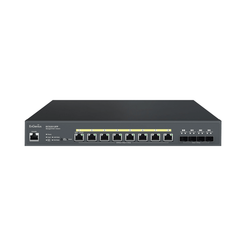 Switch PoE ++ Administrable en Nube Capa 2 de 8 puertos PoE de 2.5 Gbps, Hasta 240 W, 4 puertos de SFP - SILYMX