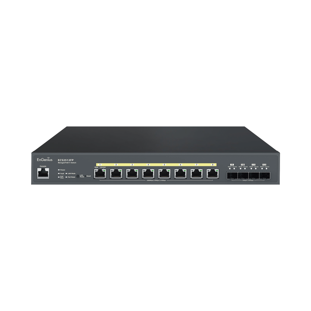 Switch PoE ++ Administrable en Nube Capa 2 de 8 puertos PoE de 2.5 Gbps, Hasta 240 W, 4 puertos de SFP - SILYMX