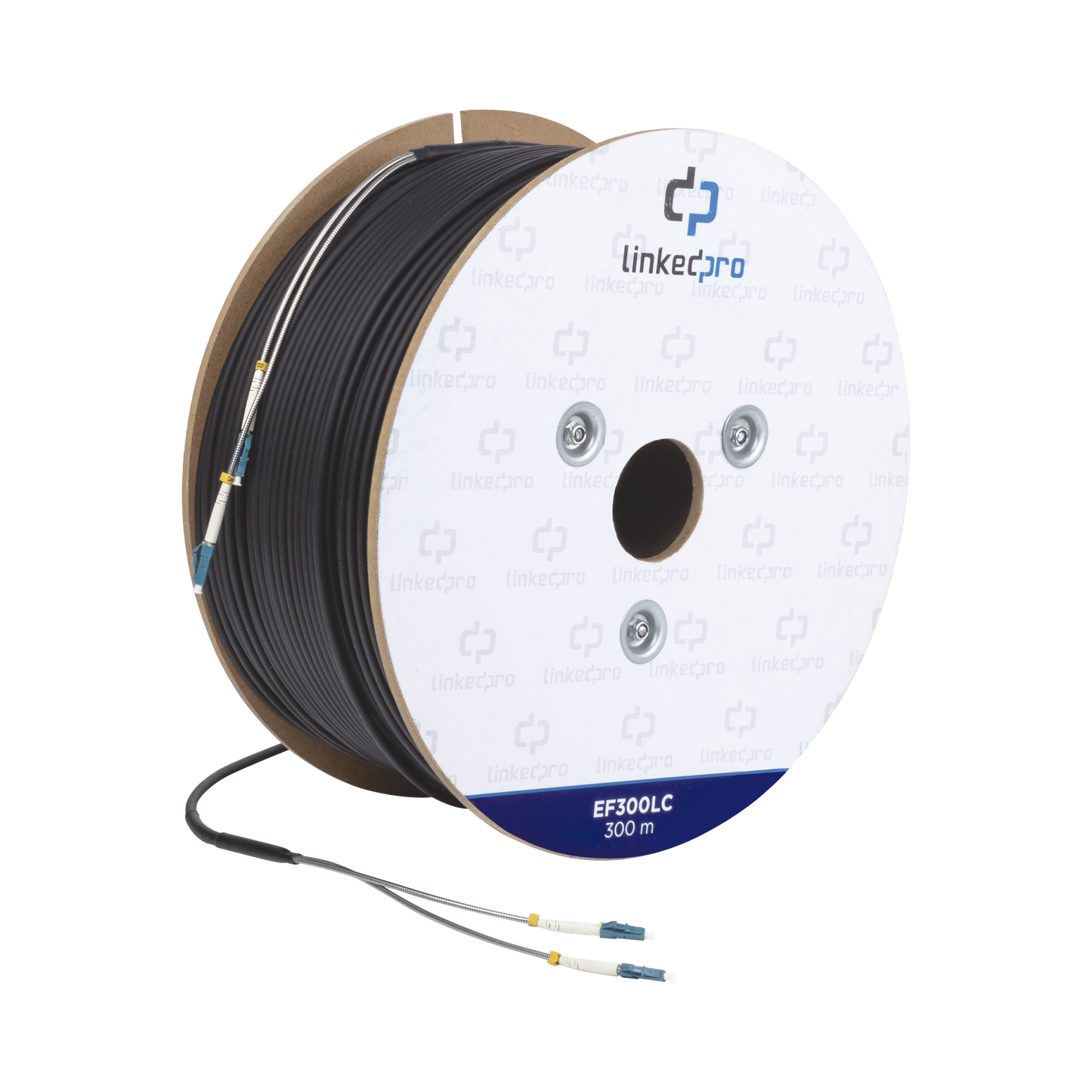 Carrete de Fibra Óptica Monomodo con conectores LC-LC Duplex, Reforzada con Kevlar, de 300 metros - SILYMX