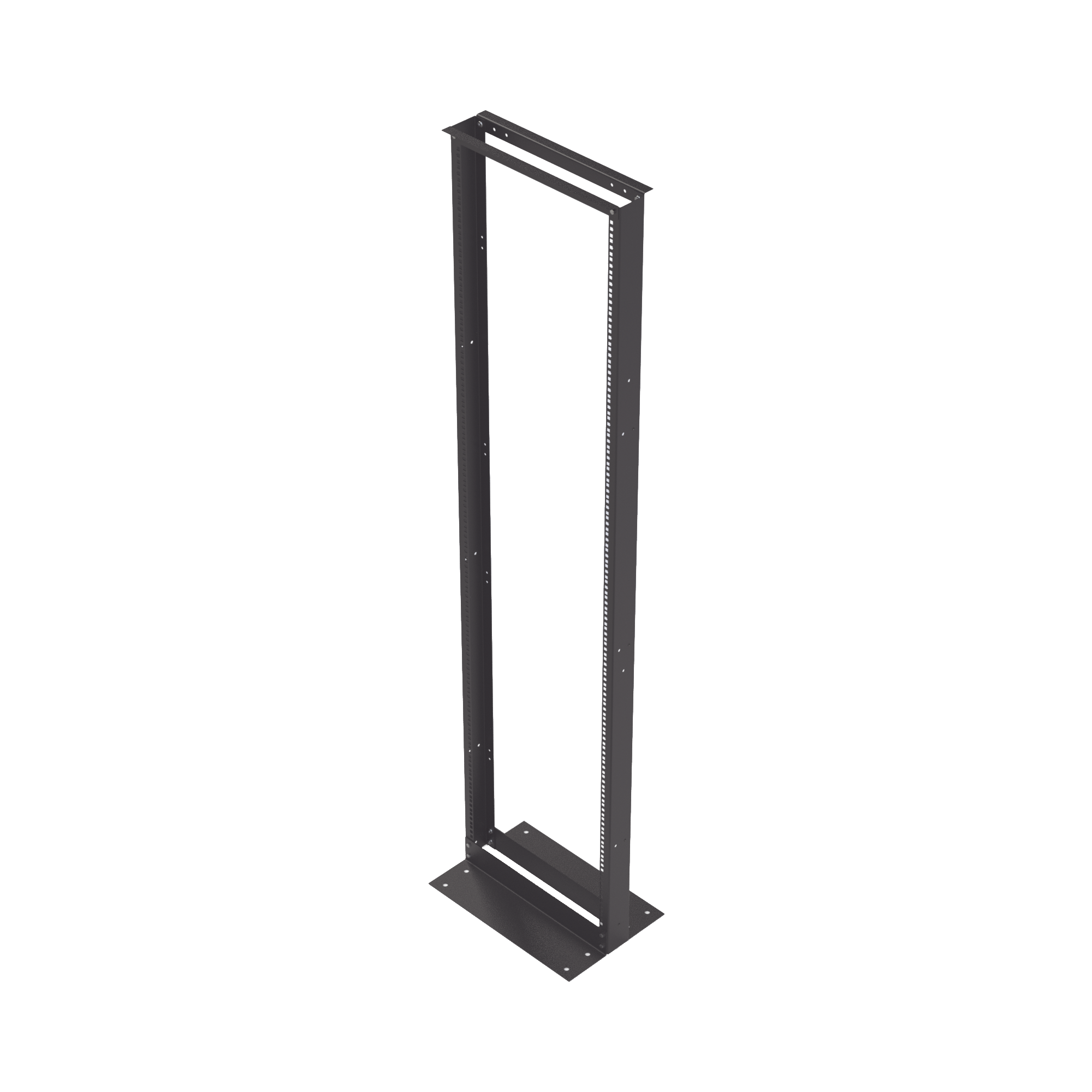 Rack de 2 Postes, Estándar 19", 45 Unidades, Fabricado en Acero, Base "L" para Anclar a Piso. - SILYMX