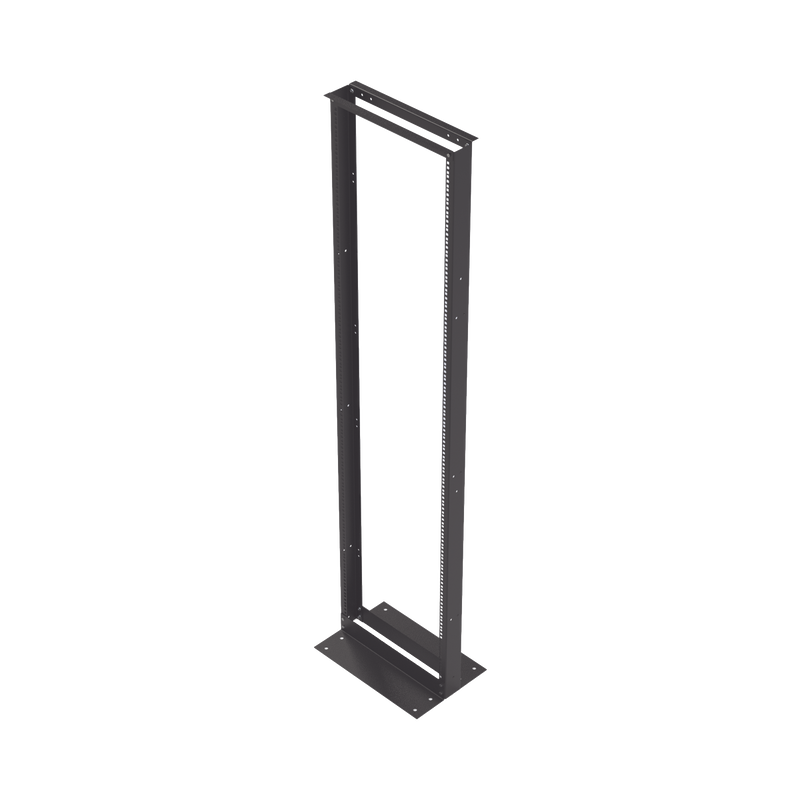 Rack de 2 Postes, Estándar 19", 45 Unidades, Fabricado en Acero, Base "L" para Anclar a Piso. - SILYMX