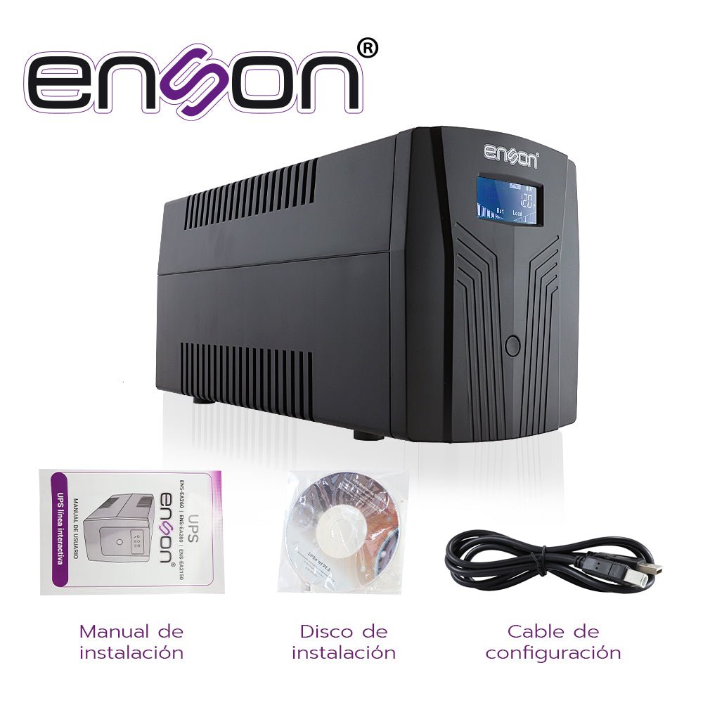 No Break Ups Enson Ens-ea2150 1500va/900w 6 Contactos Con Bateria De Respaldo Linea Interactiva Pantalla Lcd Voltaje De Entrada/salida 120vac - SILYMX