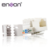 Conector Jack Enson Ens-jc5wh Cat5e Color Blanco A 90 Grados Ponchado Con Pinzas Y Cubrepolvo - SILYMX