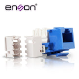 Conector Jack Enson Ens-jc6bl Cat6 Color Azul A 90 Grados Ponchado Con Pinzas Y Cubrepolvo - SILYMX