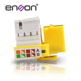 Conector Jack Enson Ens-jc6ye Cat6 Color Amarillo A 90 Grados Ponchado Con Pinzas Y Cubrepolvo - SILYMX
