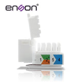 Conector Jack Enson Ens-jtl6wh Cat6 Color Blanco A 90 Grados Ponchado Facil Sin Pinzas Y Cubrepolvo - SILYMX