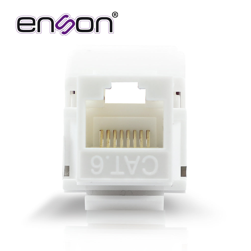 Conector Jack Enson Ens-jtl6wh Cat6 Color Blanco A 90 Grados Ponchado Facil Sin Pinzas Y Cubrepolvo - SILYMX