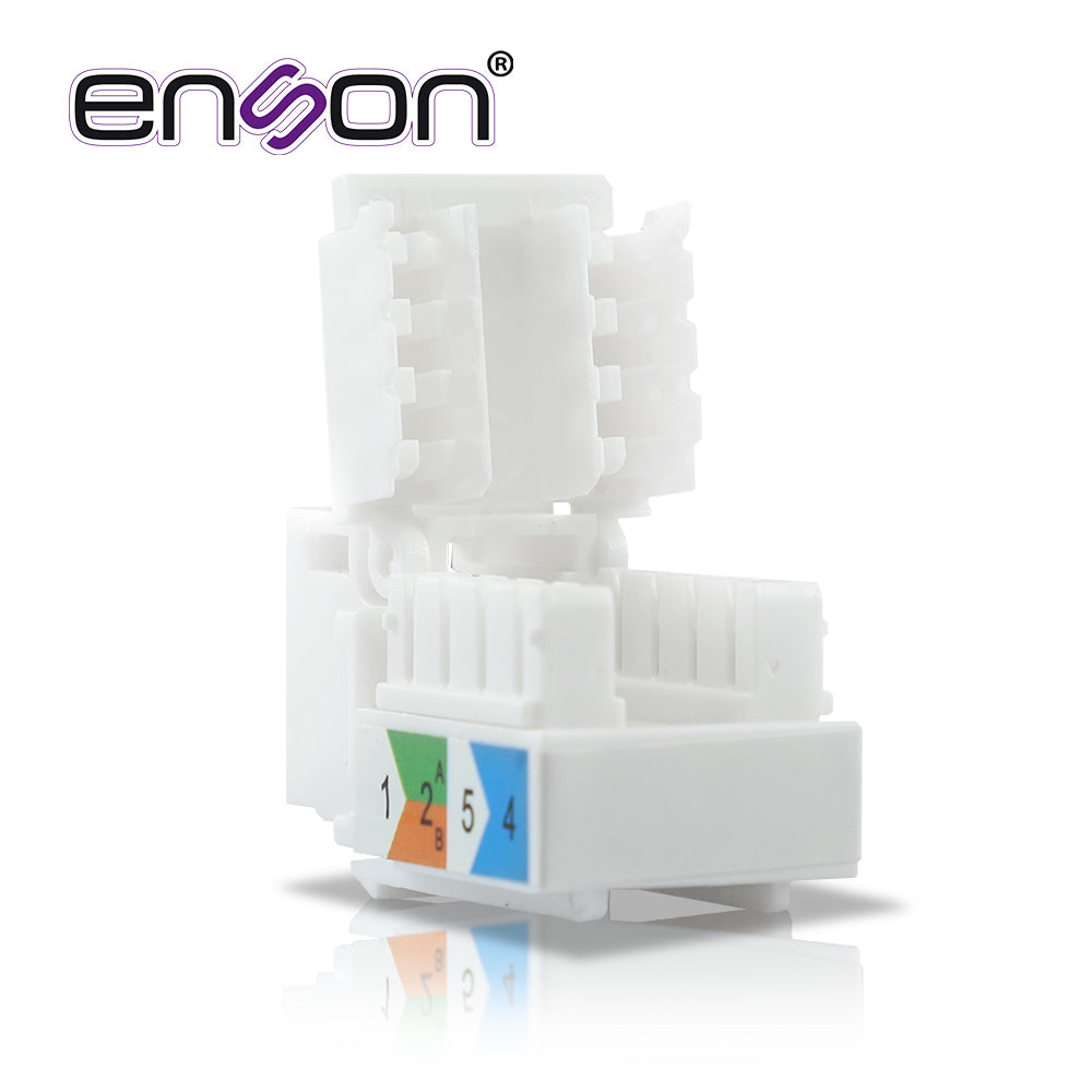 Conector Jack Enson Ens-jtl6wh Cat6 Color Blanco A 90 Grados Ponchado Facil Sin Pinzas Y Cubrepolvo - SILYMX