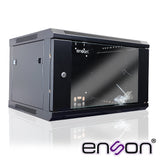 Gabinete De Pared Enson ENS-RKGB6U 6ur Puerta Frontal De Cristal Templado Con Cerradura De Seguridad Ranuras De Ventilacion En La Parte Superior Para 2 Ventiladores De 11 Cm Ensamblado 600x450x368mm - SILYMX