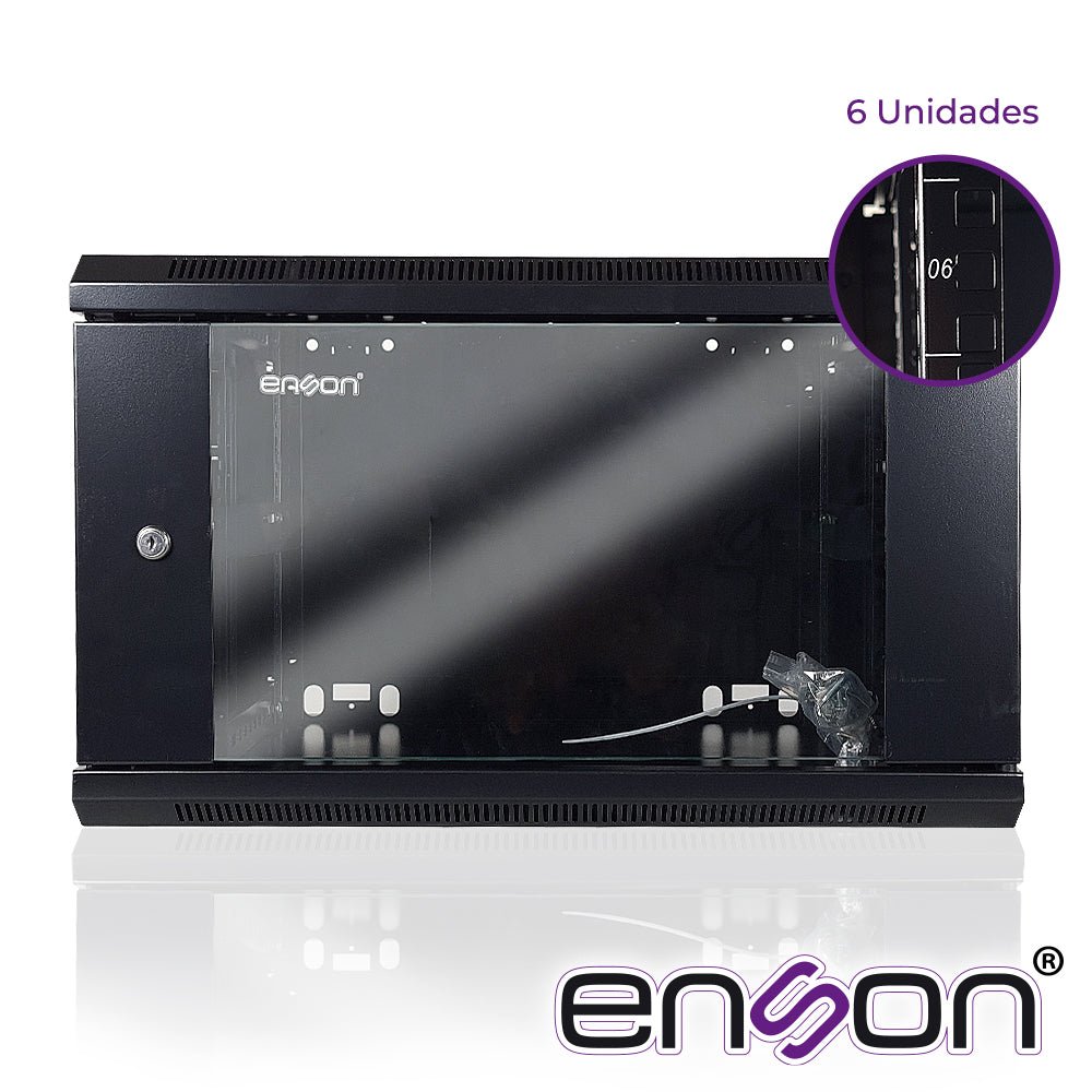 Gabinete De Pared Enson 6ur Puerta De Cristal Templado Con Cerradura 600x450x368mm ENS-RKGB6UD - SILYMX