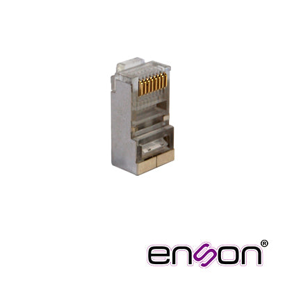 Conector Plug Srj45 Blindado Cat5e Enson Ens-srj45-cat5e Para Cable Utp Blindado Ponchado Tradicional - SILYMX