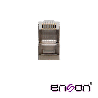 Conector Plug Srj45 Blindado Cat6 Enson Ens-srj45-cat6 Para Cable Utp Blindado Ponchado Tradicional - SILYMX