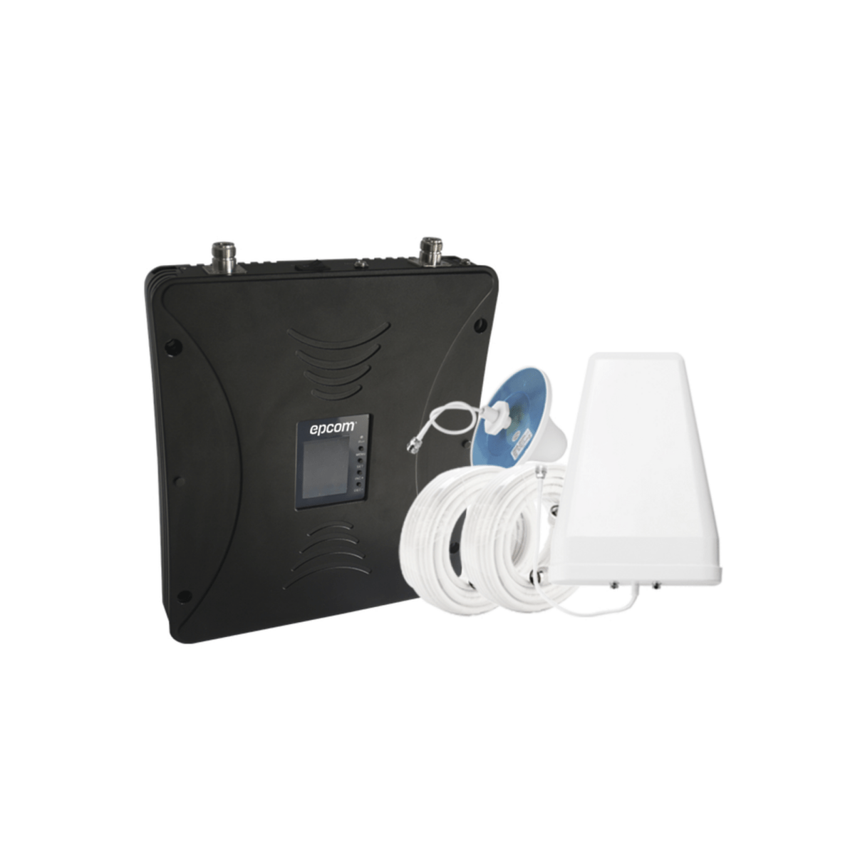 Kit Amplificador de Señal Celular 4.5G, 4G LTE, 3G y Voz. Funciona con Todos los Operadores. Soporta Múltiples Dispositivos y Tecnologías. Hasta 1200 metros cuadrados de Cobertura - SILYMX