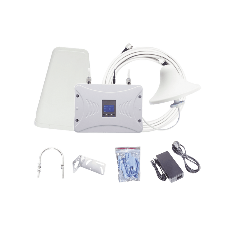 Kit Amplificador de Señal Celular 4G LTE, 3G y Voz. Funciona con Todos los Operadores. Soporta Múltiples Dispositivos y Tecnologías. Hasta 1000 metros cuadrados de Cobertura - SILYMX