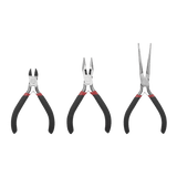 Juego de 3 Mini Pinzas de Corte de 5". Incluye: Pinza de Punta Redonda, Diagonal y Punta de Aguja. - SILYMX