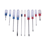 Juego de 10 Desarmadores Mango Plástico (Uso Ligero), Puntas magnética, 5 Puntas Planas (-) y 5 Puntas Phillips. (+) - SILYMX