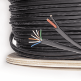Bobina de Cable Siamés Cat5E CCA + 2 Cables Gruesos (16 AWG) para Alimentar Cámaras Más Lejos / 305m / Instalación en Exterior / Uso Industrial para Climas Extremos - SILYMX