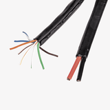 Bobina de Cable Siamés Cat5E CCA + 2 Cables Gruesos (16 AWG) para Alimentar Cámaras Más Lejos / 305m / Instalación en Exterior / Uso Industrial para Climas Extremos - SILYMX