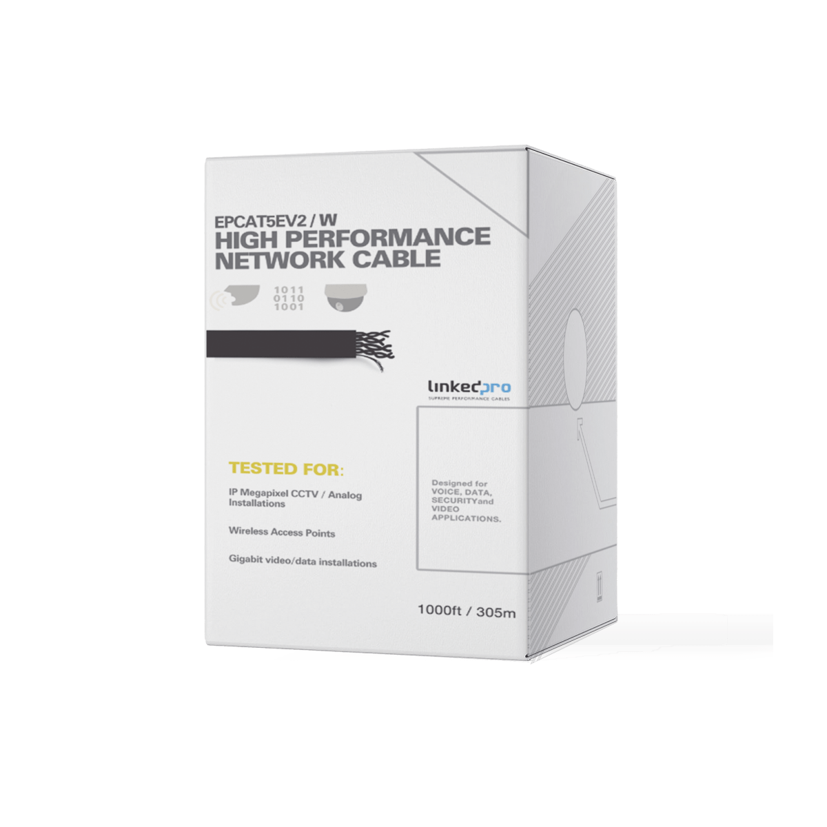Bobina de 305 m (1000 ft) Cat5e, aleación de cobre y aluminio ( CCA ) color blanco, uso interior - SILYMX