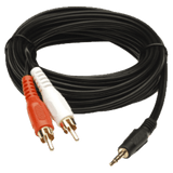 Convertidor 3.5mm Estéreo a 2 RCA Macho 1.83m, para Aplicaciones de Audio, Compatible con Amplificadores VSSL y Epcom ProAudio - SILYMX