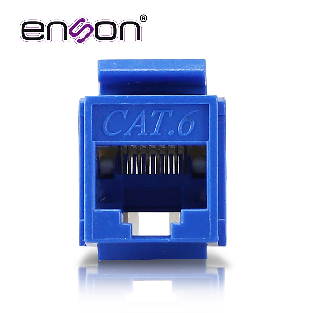 Conector Modular Jack Rj45 Serie Pro Terminado Sin Pinzas, Posicion Vertical Cat6 Color Azul Compatible Con Placas Enson Epro-fp - SILYMX