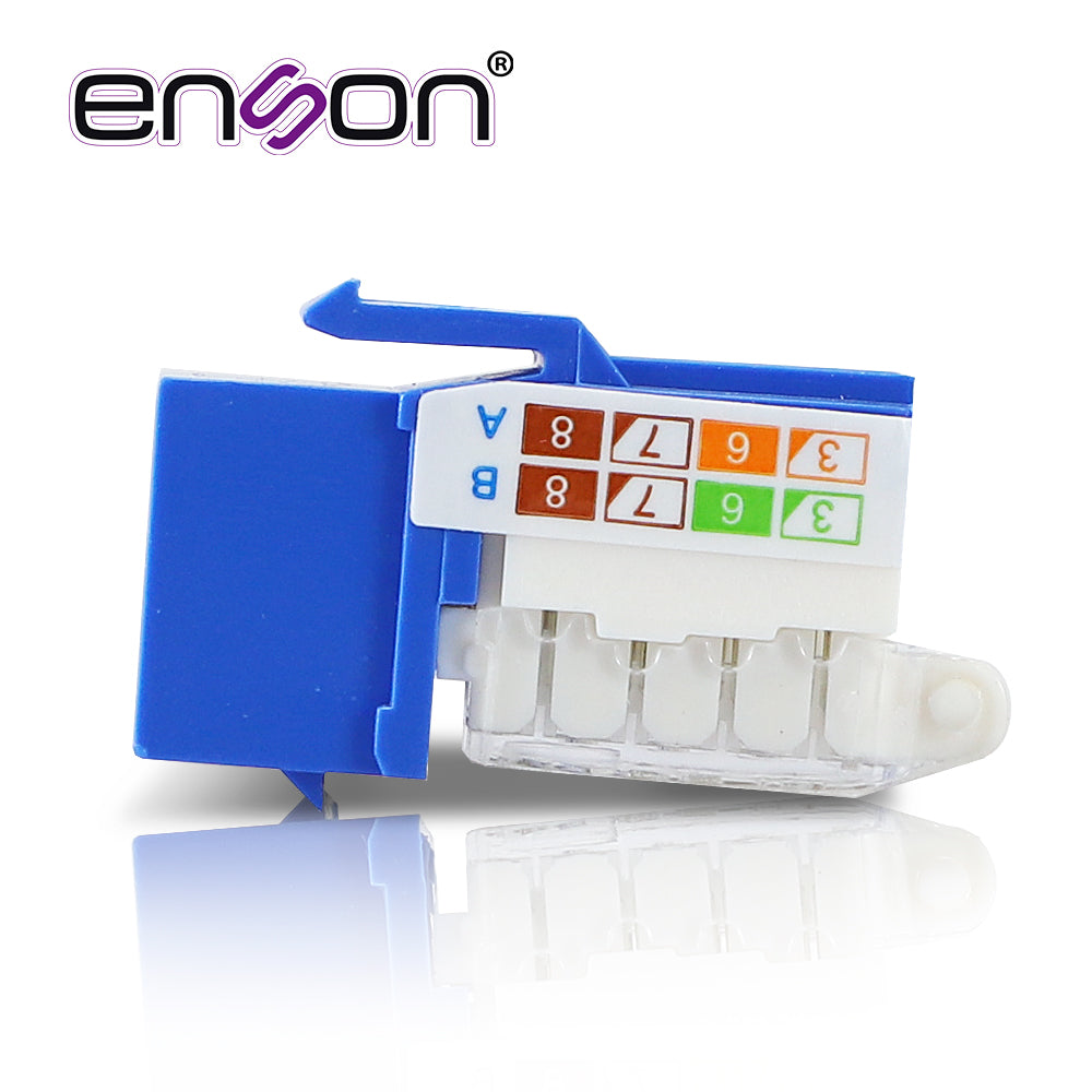 Conector Modular Jack Rj45 Serie Pro Terminado Sin Pinzas, Posicion Vertical Cat6 Color Azul Compatible Con Placas Enson Epro-fp - SILYMX