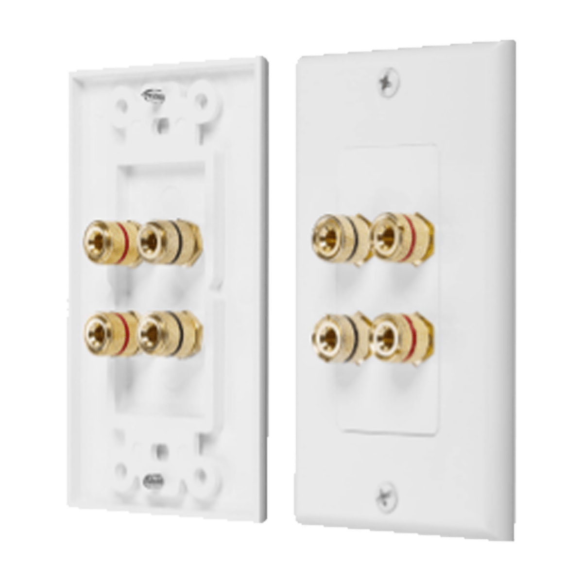 Placa de Pared | Postes de Unión Tipo Banana | Conexión para 2 Altavoces | Fácil Instalación | Conectores Chapados en Oro - SILYMX