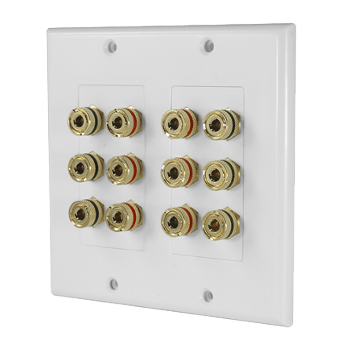 Placa de Pared | Postes de Unión Tipo Banana | Conexión para 6 Altavoces | Fácil Instalación | Conectores Chapados en Oro - SILYMX