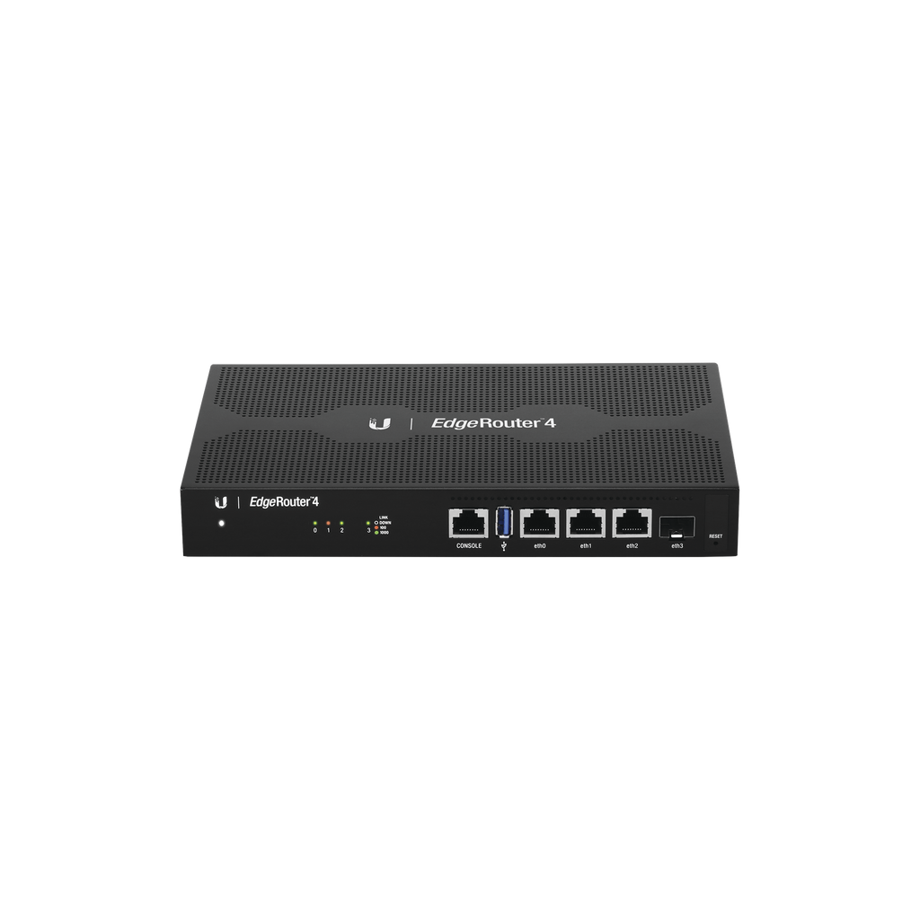 EdgeRouter 4, con 3 puertos 10/100/1000 Mbps + 1 puerto SFP, con funciones avanzadas de ruteo - SILYMX