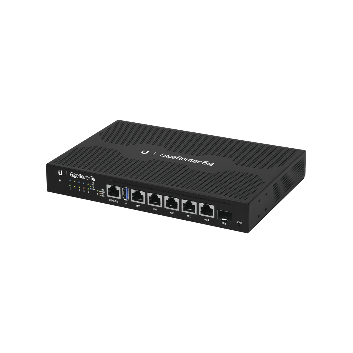 EdgeRouter 6 PoE pasivo 24 V, con 5 puertos 10/100/1000 Mbps + 1 puerto SFP, con funciones avanzadas de ruteo - SILYMX