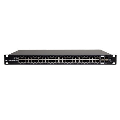 Switch EdgeMAX Administrable de 48 Puertos Gigabit con PoE+/PoE Pasivo 24V + 2 Puertos SFP + 2 Puertos SFP+, 500 W - SILYMX