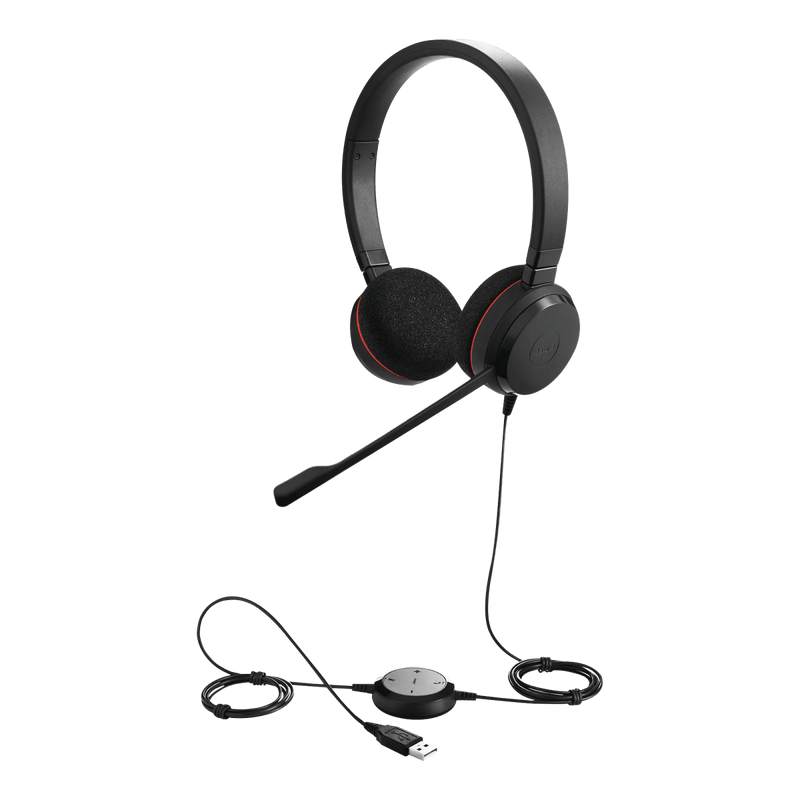 Jabra Evolve 20 DUO con conexión USB, micrófono con cancelación de ruido de ultima generación, configuración Plug and Play (4999-829-209) - SILYMX