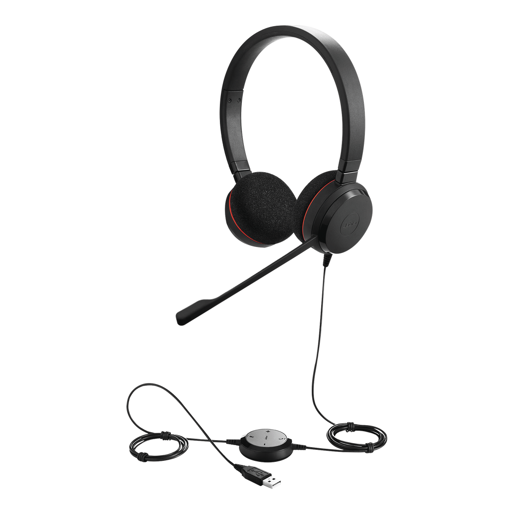 Jabra Evolve 20 DUO con conexión USB, micrófono con cancelación de ruido de ultima generación, configuración Plug and Play (4999-829-209) - SILYMX