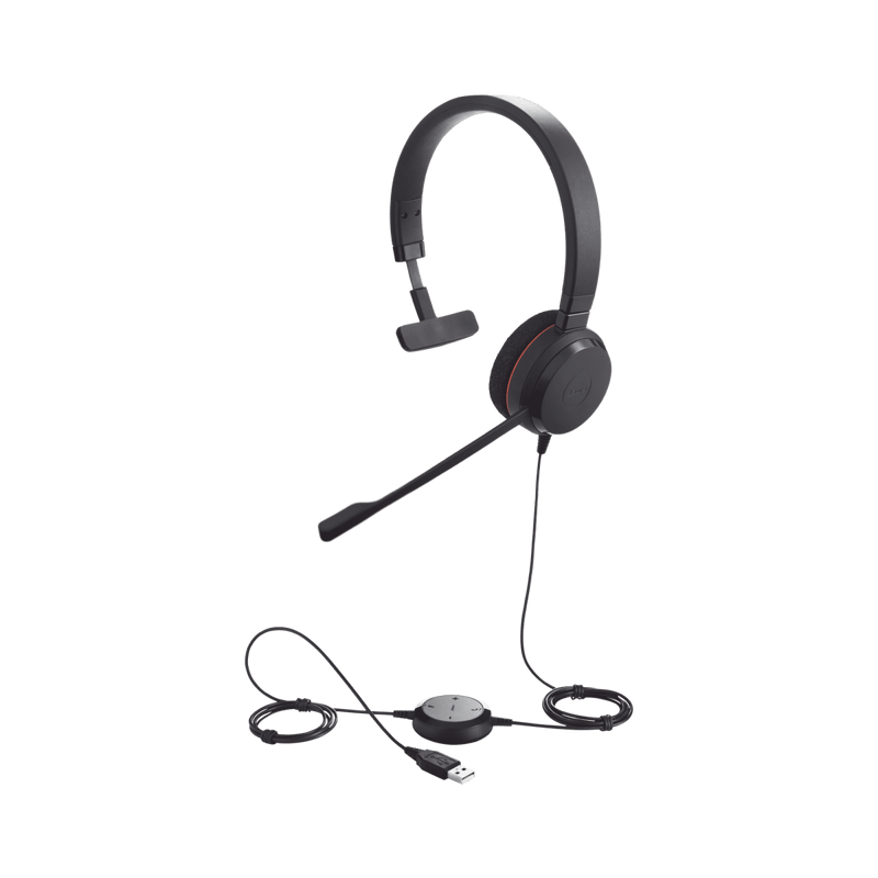 Jabra Evolve 20 Mono con conexión USB, micrófono con cancelación de ruido de ultima generación, configuración Plug and Play (4993-829-209) - SILYMX