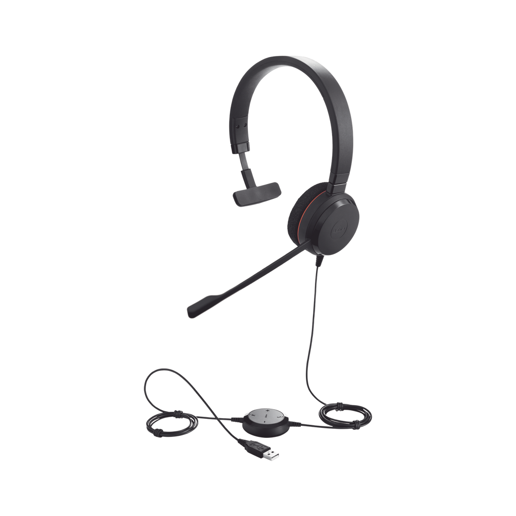 Jabra Evolve 20 Mono con conexión USB, micrófono con cancelación de ruido de ultima generación, configuración Plug and Play (4993-829-209) - SILYMX