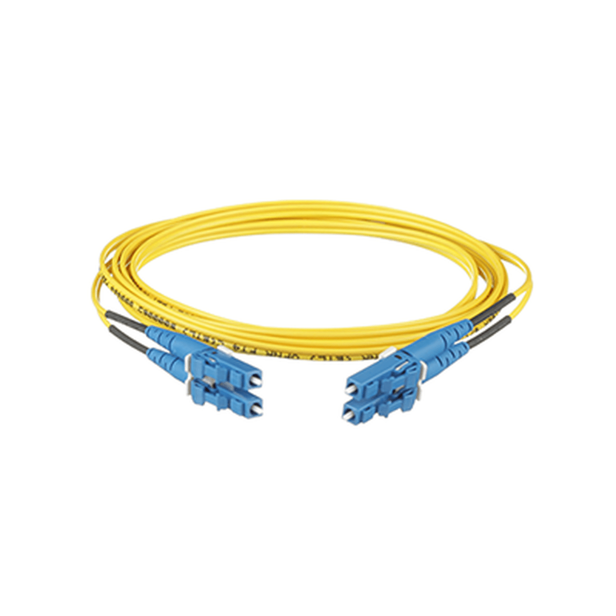 Jumper de Fibra Optica Monomodo 9/125 OS2, LC-LC Duplex, OFNR (Riser), Color Amarillo, 1 Metro - SILYMX