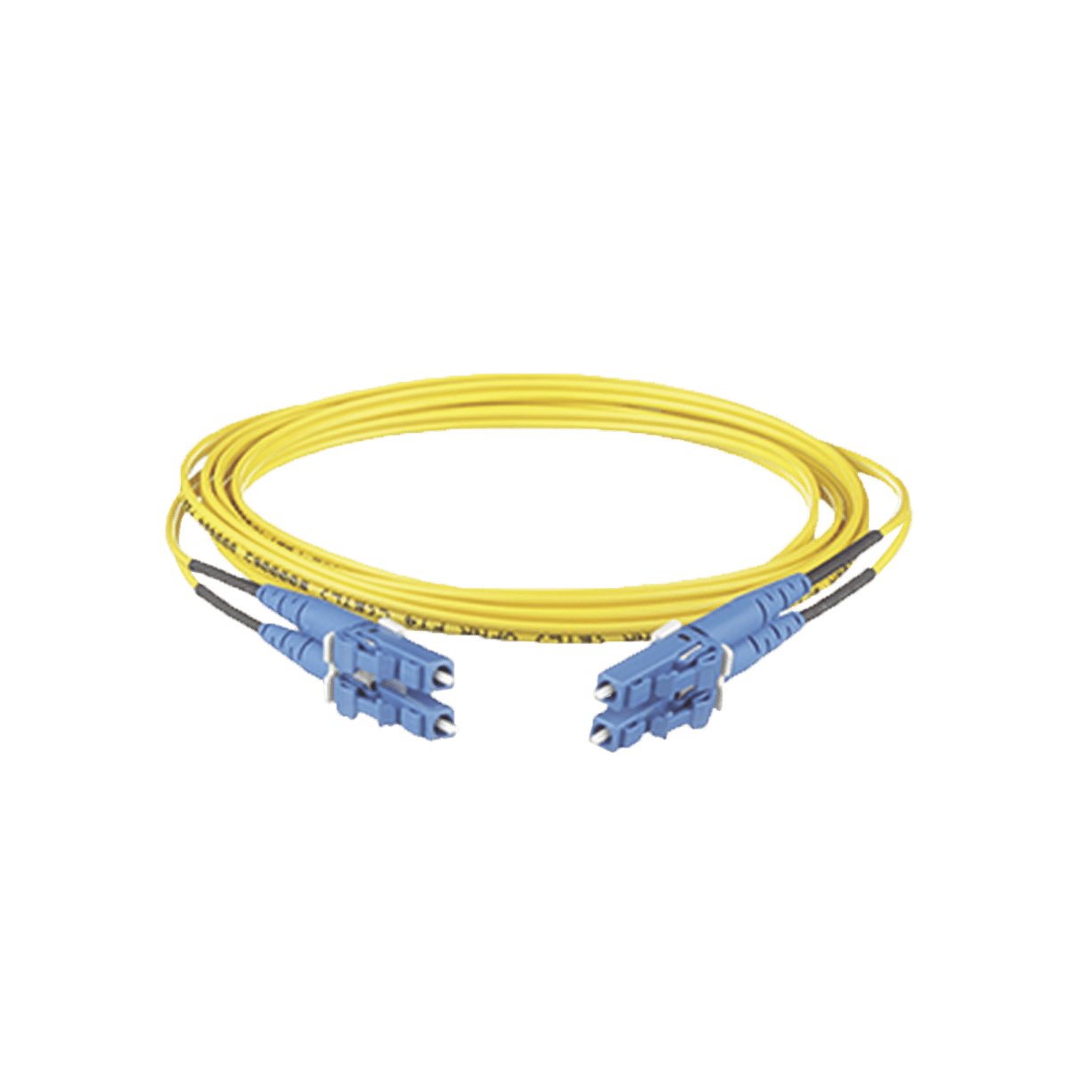 Jumper de Fibra Optica Monomodo 9/125 OS2 LC-LC Duplex OFNR (Riser) Color Amarillo 10 Metros - SILYMX