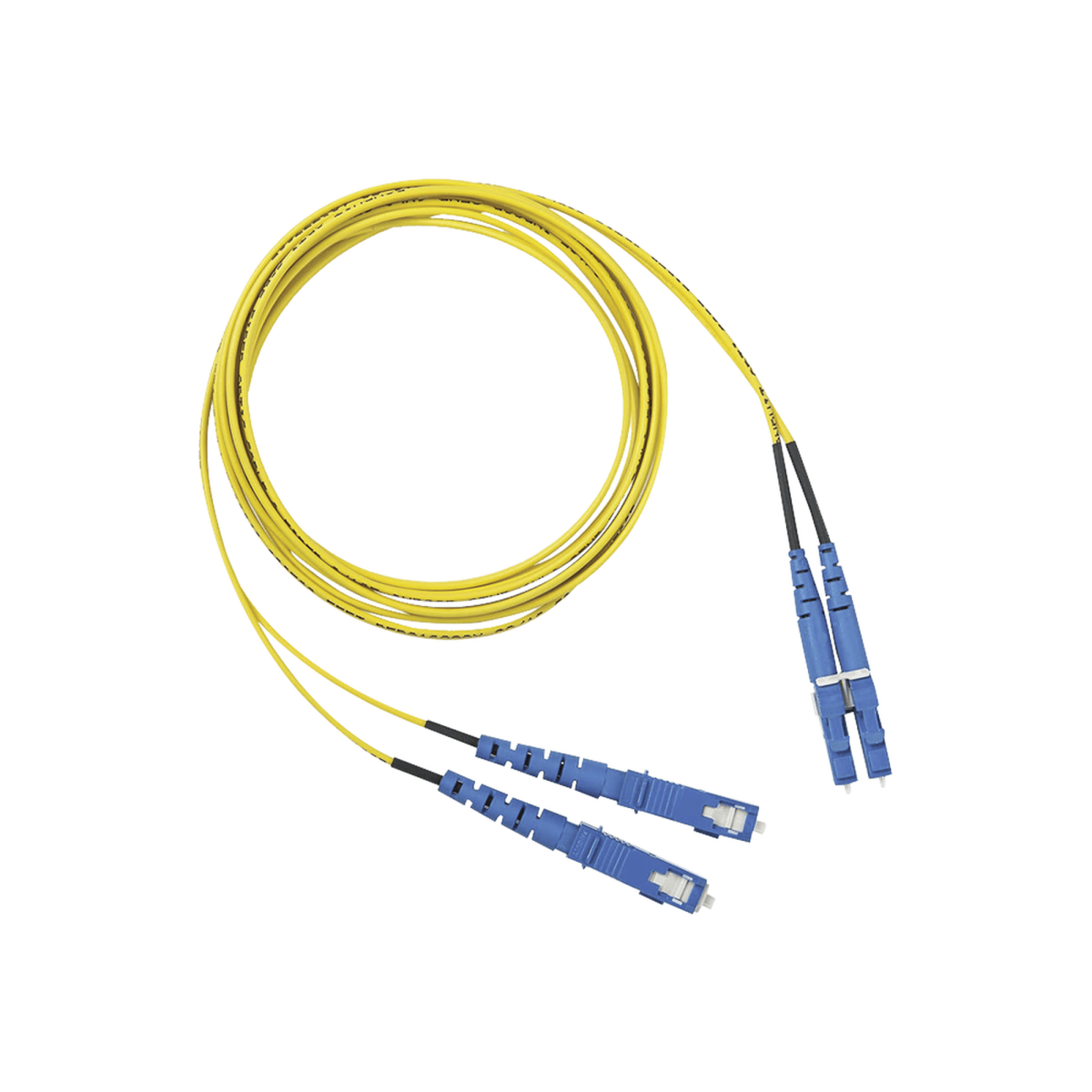 Jumper de Fibra Optica Monomodo 9/125 OS2 LC-SC Duplex OFNR (Riser) Color Amarillo 1 Metro - SILYMX