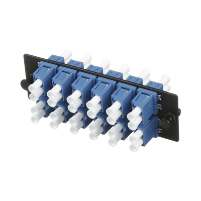 Placa Acopladora de Fibra Optica FAP Con 12 Conectores LC Duplex (24 Fibras) Para Fibra Monomodo OS1/OS2 Color Azul - SILYMX