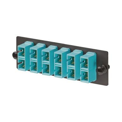 Placa Acopladora de Fibra Optica FAP Con 6 Conectores SC Duplex (12 Fibras) Para Fibra Multimodo OM3/OM4 Color Aqua - SILYMX