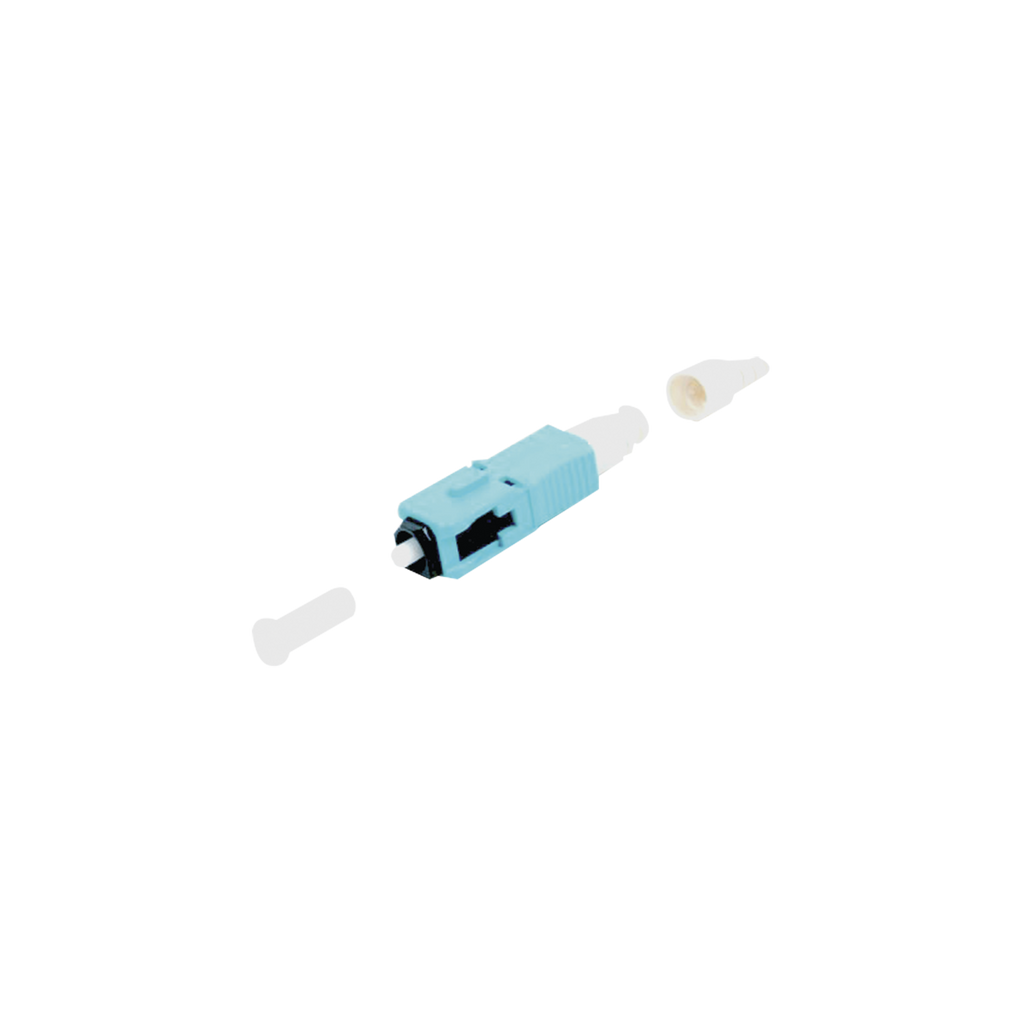Conector de Fibra Óptica pre-pulido LightBow SC Simplex multimodo 50/125 (OM3/OM4) re-terminable color Aqua - SILYMX