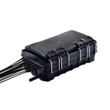 Caja de Distribución de Fibra Óptica para 24 Empalmes, con 16 acopladores SC/APC simplex, Exterior IP65, Color Negro - SILYMX