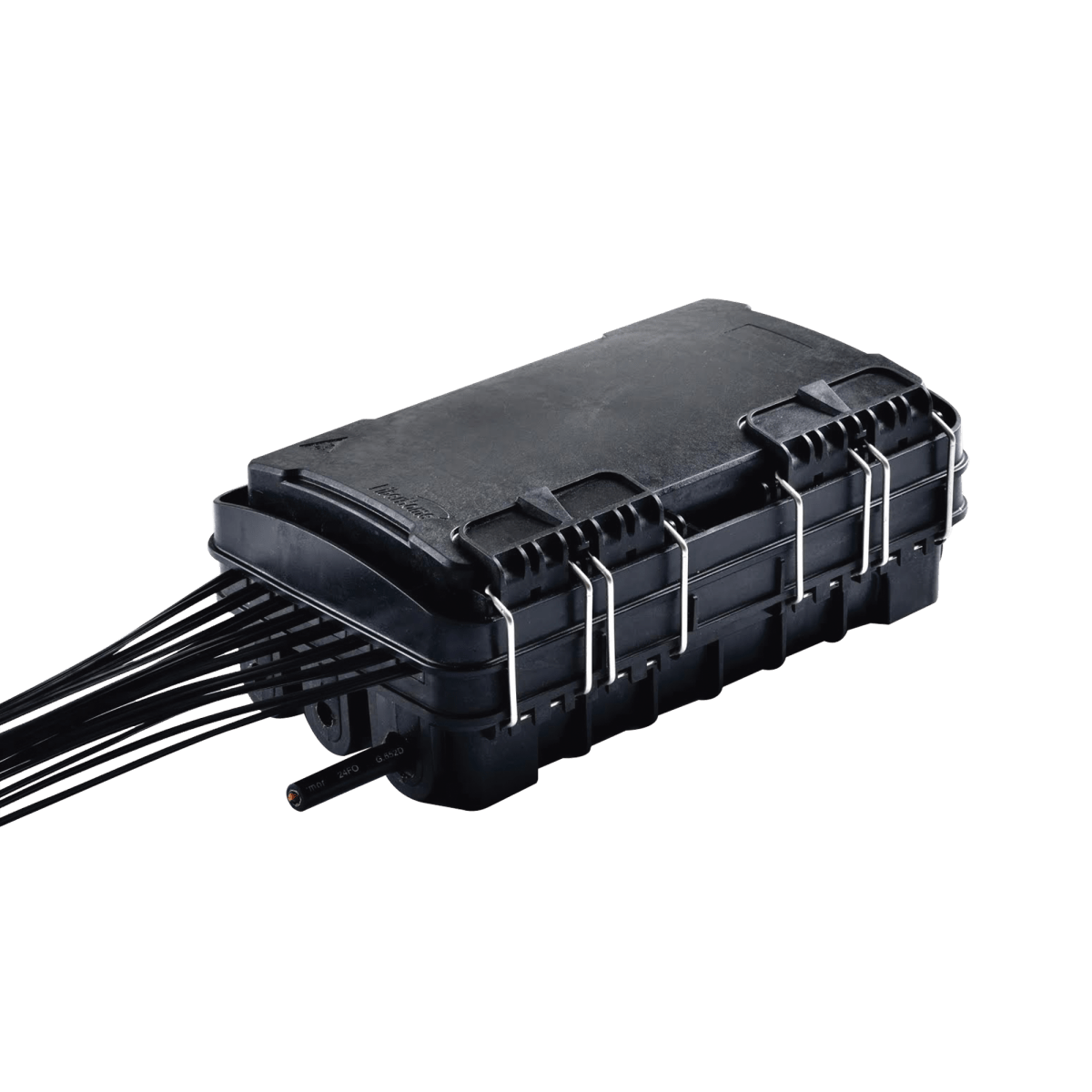 Caja de Distribución de Fibra Óptica para 24 Empalmes, con 16 acopladores SC/APC simplex, Exterior IP65, Color Negro - SILYMX