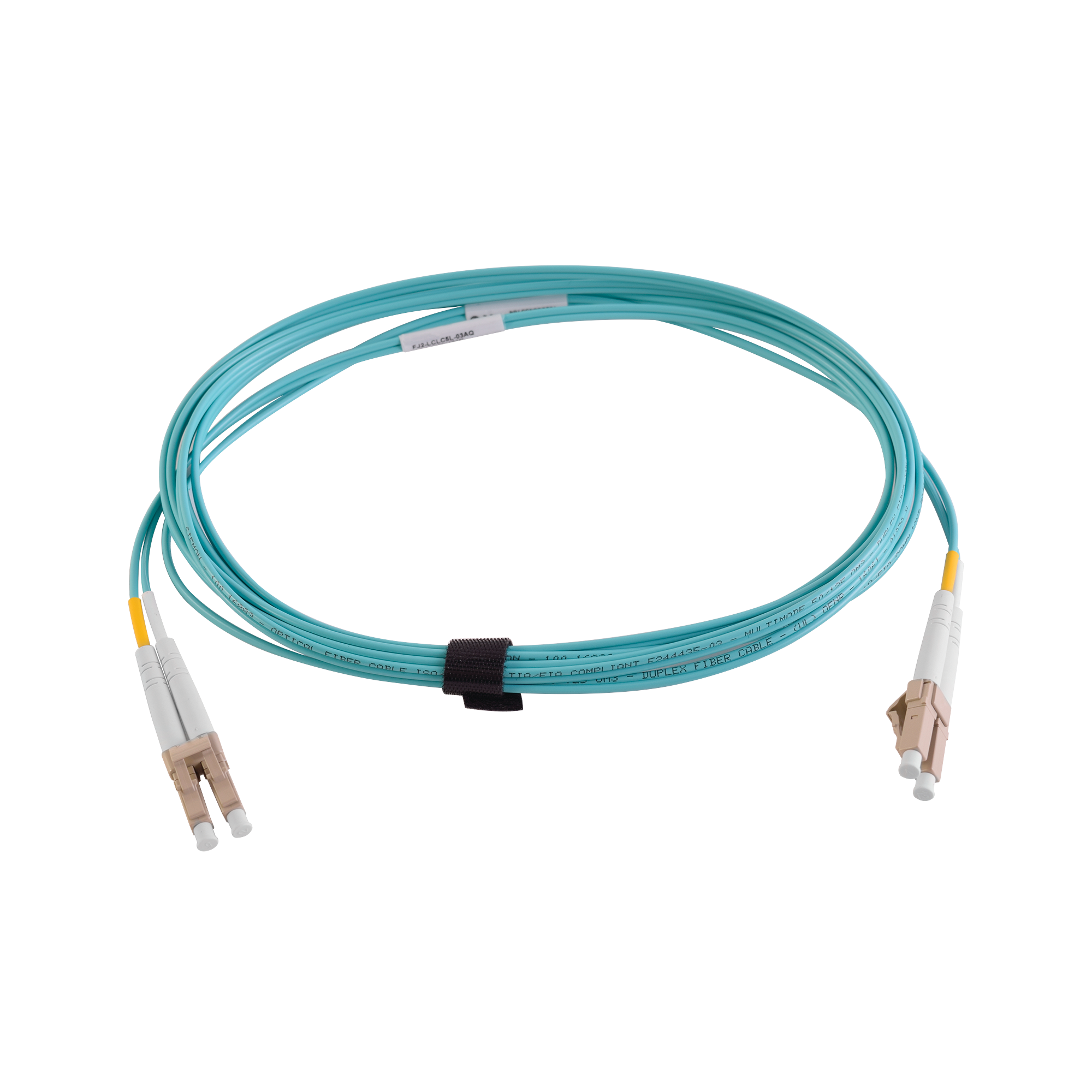 Jumper de Fibra Óptica Multimodo 50/125 XGLO OM3 LC-LC Duplex OFNR Color Aqua 3 Metros - SILYMX